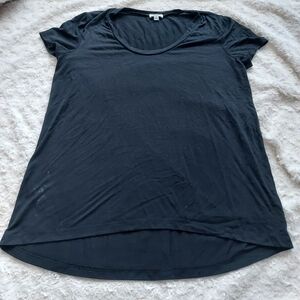 Splendid Midnight Black Soft Modal Short Sleeve Top Minimalist Casual Workout